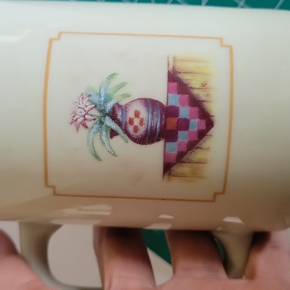 Otagiri Japan Figi Graphics. Yellow Tabby Cat Kitten & Vase Coffee Mug. - Picture 11 of 12